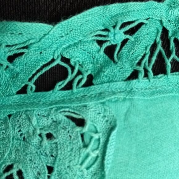 Nine & Co Weekend M Camisole Green Lace Trimmed Cotton Strappy Top - Picture 6 of 9